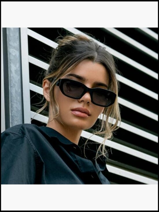Women\'s Chunky Narrow Rectangular Polarized Sunglasses UV Protection Acetate main image 6